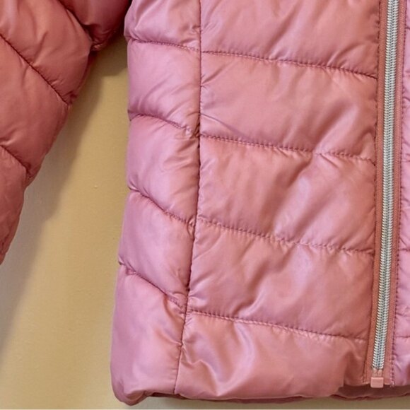 *SOLD*| H&M| Girl’s Rose Pink Warm Puffer Jacket w/Removable Hood Size 8-10 - Picture 3 of 7